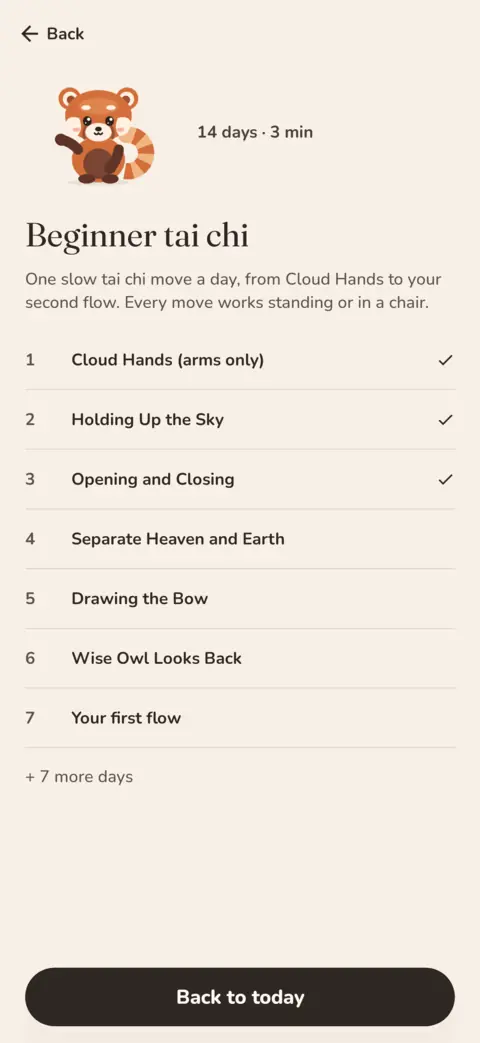 Beginner tai chi program: 14 days, one new move a day, starting with Cloud Hands